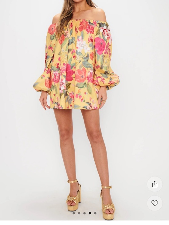 Show Me Your MuMu Dresses & Skirts - Show Me Your Mumu Brenna Yellow Floral Off-Shoulder Mini Dress